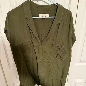 LOFT Women's Dark Olive Blouse